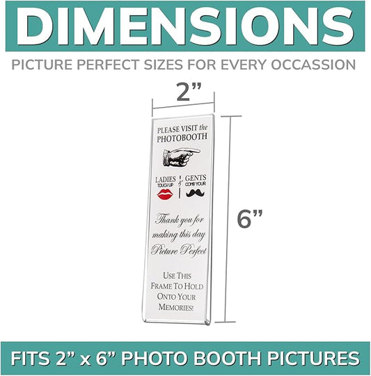 pbf PHOTO BOOTH FRAMES 2x6 Magnetic Picture Frames for Refrigerator | 2 x 6 Clear Magnetic Acrylic Frames for Photo Strips | Magnetic Photo Holders for Fridge, Locker, Sign Holder (100-Pack)