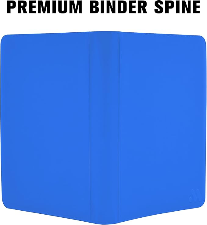 Premium 1000+ Pockets Card Binder,16 Pockets Trading Card Binder Ringless Side Loading Trading Card Album Folder for TCG -Light Blue