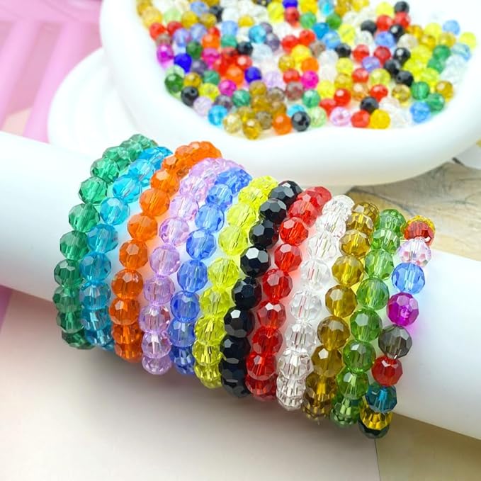 50 PCS 10mm Crystal Glass Beads Round Multiple Faceted Loose Spacer Glass Beads for DIY Handcrafte Bracelet Necklace Earring Jewelry Making(Emerald)