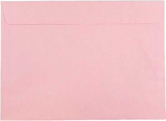 JAM PAPER 9 x 12 Booklet Premium Envelopes - Baby Pink Pastel - 50/Pack