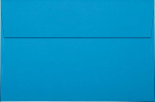 LUXPaper A9 Invitation Envelopes | Peel & Press | 5 3/4" x 8 3/4" | Pool Blue | 80lb. Text | 50 Qty