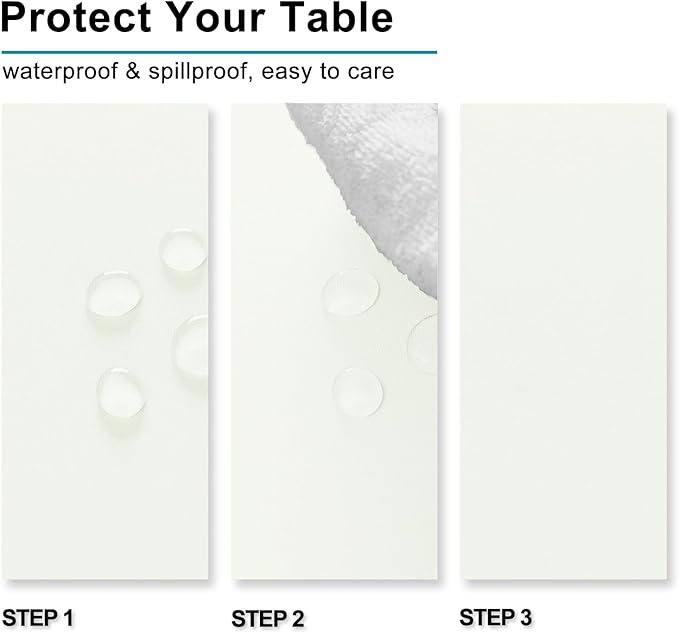 Hiasan Tablecloth for Rectangle Tables - 70 x 140 inch - Waterproof, Spillproof & Wrinkle Resistant Washable Polyester Table Cloth for Dining/Party/Outdoor Picnic, Ivory