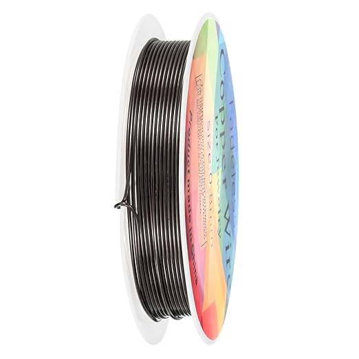 0.8 mm/20 Gauge Copper Wire for Jewelry Making, 7.5FT Copper Beading Craft Wire for Jewelry/Weaving/DIY Crafting/Planting, Color-Retaining [2.3 M, Metallic Black]
