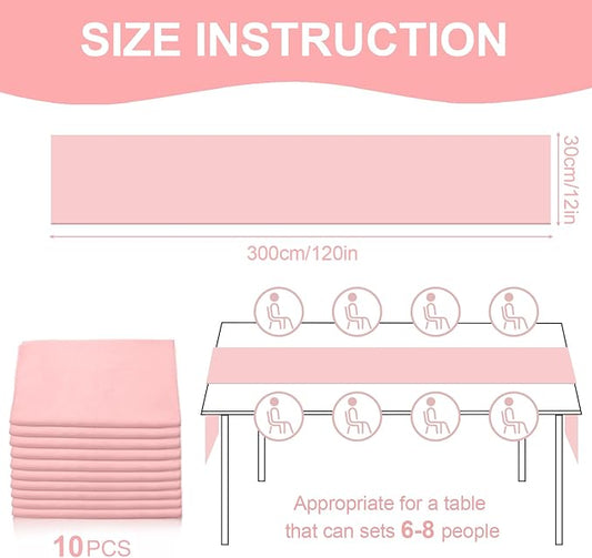 10 Pack 10ft Baby Pink Chiffon Table Runners Wedding Table Runner Sheer Romantic Tulle Table Runner for Christmas Wedding Bridal Tea Party Baby Shower Birthday Party Table Decorations(120 x 12 in)