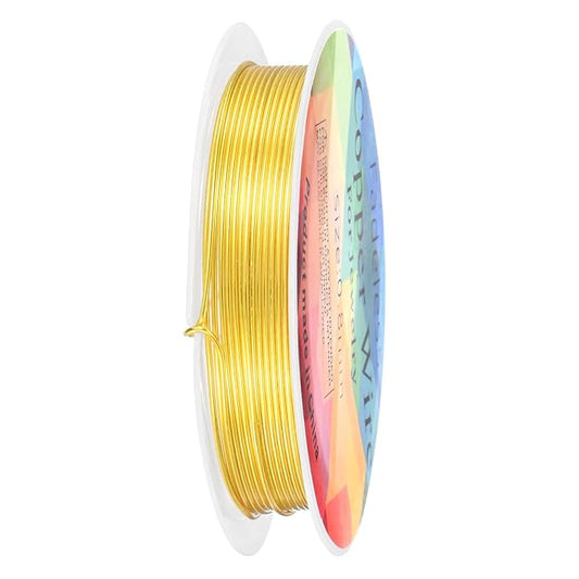 0.8 mm/20 Gauge Copper Wire for Jewelry Making, 7.5FT Copper Beading Craft Wire for Jewelry/Weaving/DIY Crafting/Planting, Color-Retaining [2.3 M, Gold Tone]