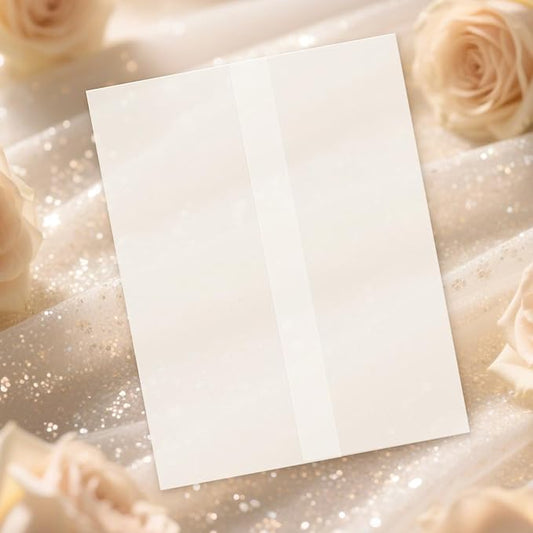 30 Pack Pre-Folded Vellum Jackets for 4.25x5.5 Invitations, Translucent Vellum Paper 4.25x5.5 Jackets, 100GSM Wedding Invitations Wraps, Envelope Liners for Birthdays, Baby Showers