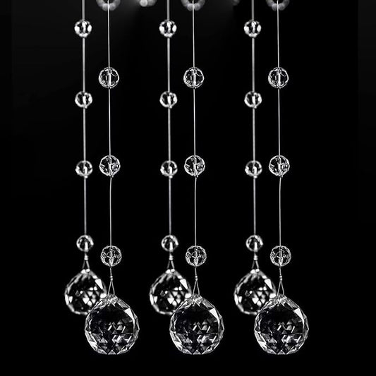 Boloban Clear Crystal Beads String Wedding Arch Decorations centerpieces Beads Garland Strands Curtain Chandelier Christmas Tree Ornaments Door String Hanging Beaded Drapes Accessories(6.5 Feet 5pcs)