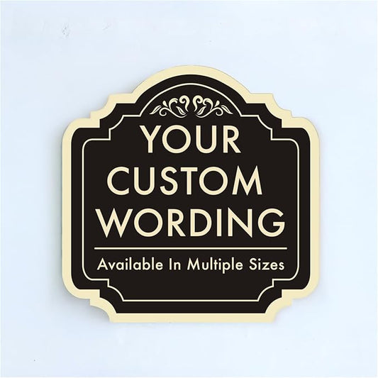 Custom Decorative Outdoor Metal Sign - Personalized Aluminum Driveway Sign, Waterproof, Made In USA - Design 2 Black Charcoal 12x12 In