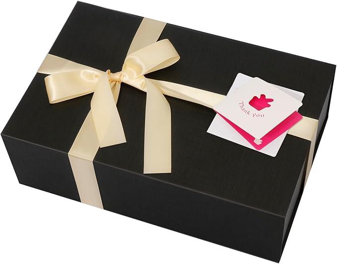 Large Black Gift Box,13.75"x9"x4.5", Gift Boxes with Magnetic Lids for Presents Closure Gift Packing for Birthday,Christmas, Halloween,Wedding,Bridal Gifts,Mother's Day Gift Packging