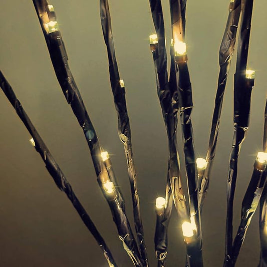 Led Branch Light Battery Operated Lighted Branches Vase Filler Willow Twig Lighted Branch 30 Inch 20 LED for Christmas Home Party Decoration Indoor Outdoor Use Pack of 2 Warm White