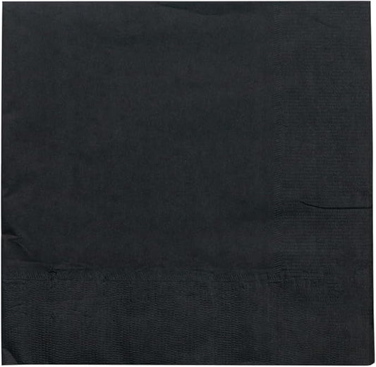 JAM PAPER Medium Lunch Napkins - 6 1/2 x 6 1/2 - Black - 50/Pack