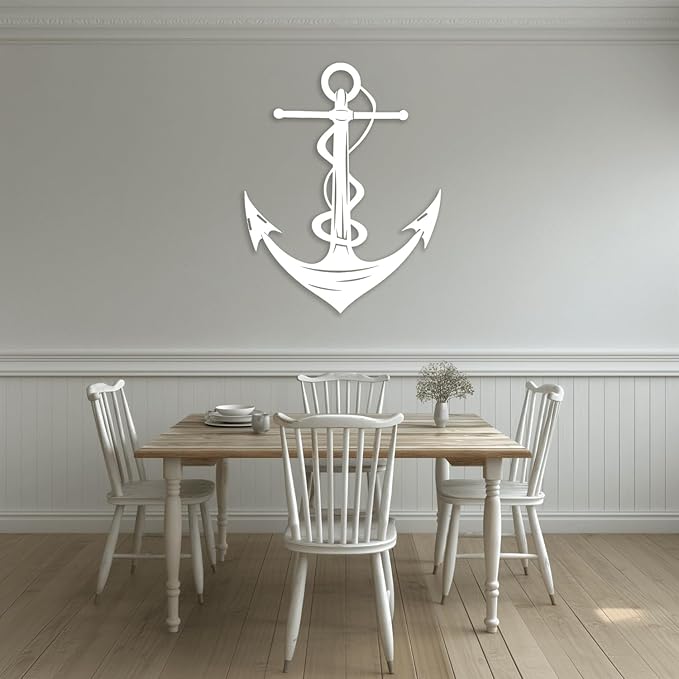 XXQ Anchor Metal Wall Decor - Antique Anchor Wall Art for Bedroom & Living Room - Farmhouse Decor (Black, 20" x 30")