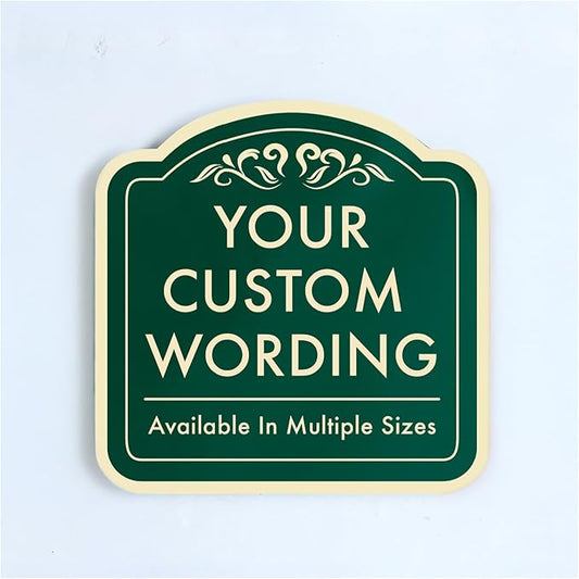 Custom Decorative Outdoor Metal Sign - Personalized Aluminum Driveway Sign, Waterproof, Made In USA - Design 1 Forest Green 18x18 In