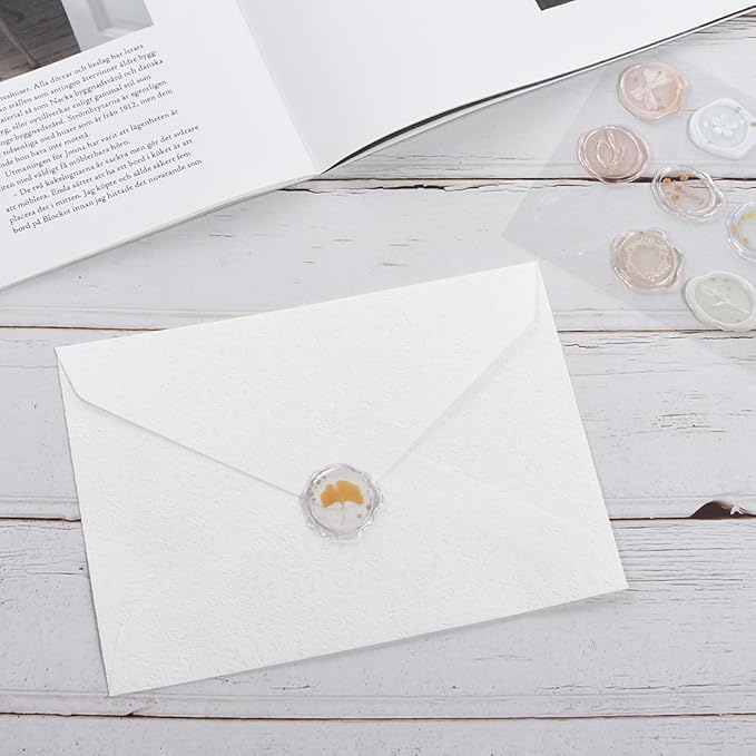 30 Pieces A6 Envelopes with 30 Seal Stickers, 6.32 x 4.45 inch Envelopes for 4 x 6 Wedding Invitation Cards, Greeting Cards, Graduation, Birthday Party Invitations, White.