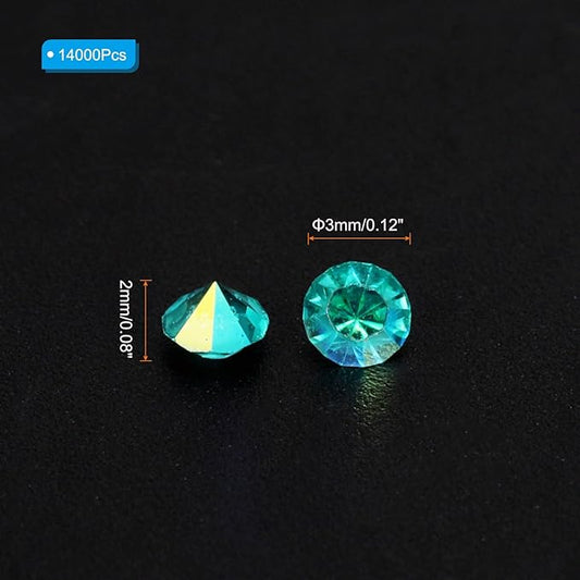 PATIKIL 14000Pcs Wedding Table Scatter Confetti Crystals 3mm Acrylic Diamonds Vase Fillers Gems for Table Centerpiece Decorations Bridal Shower Party, Teal AB