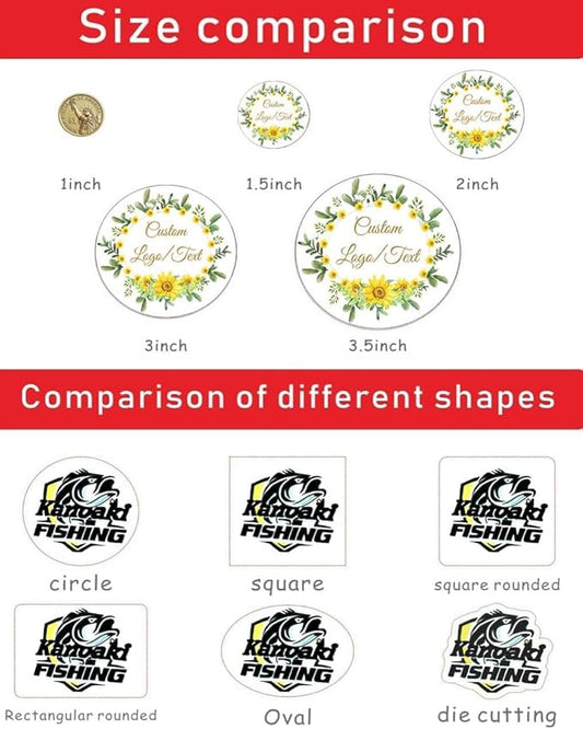 Custom Stickers for Weddings, Birthdays & Businesses - Personalized Labels with Your Logo - Waterproof, Fade and Heat Resistant - Pack of 100-1000 (Custom Text, 4 Inch)