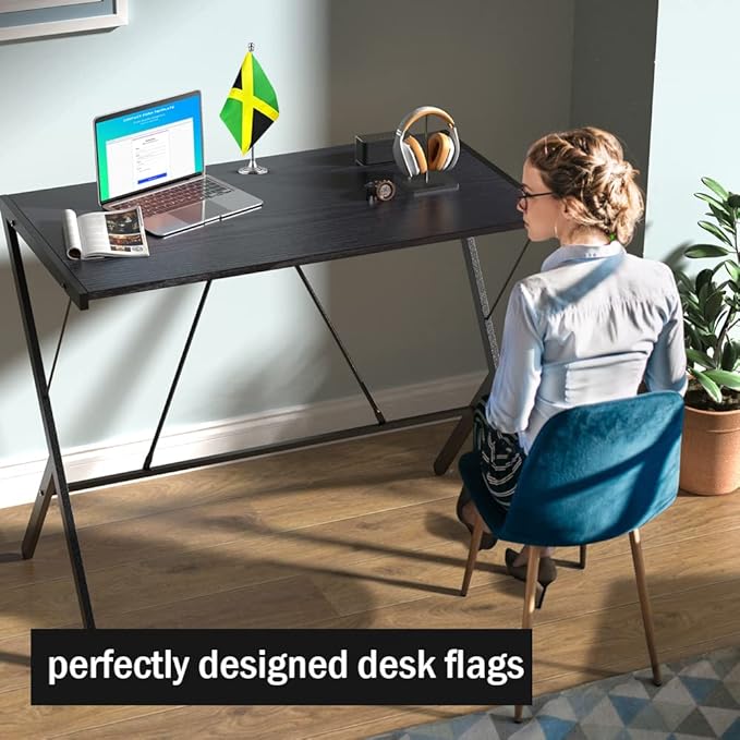 Jamaica Flag Jamaican Flags, Small Mini Jamaican Desk Flag, Used for Table Office Classroom Home Patriotic Events Decorations