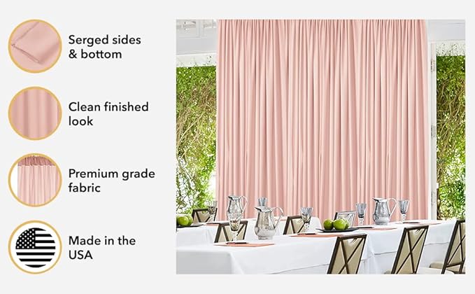 AK TRADING CO. 10 feet x 8 feet IFR Polyester Backdrop Drapes Curtains Panels with Rod Pockets - Wedding Ceremony Party Home Window Decorations - Fuschia