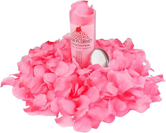 CODE FLORIST 1100 PCS Silk Rose Petals for Valentine's Day,Fake Rose Petals for Romantic Night,Wedding,Proposal Anniversary Flower Decorations(Separated,Scented,Light Pink&Hot Pink)