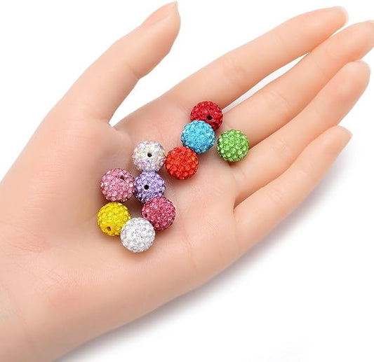 25pcs Adabele Grade A Suncatcher Crystal Rhinestone Pave Loose Beads 12mm Light Siam Red Polymer Clay Disco Ball Spacers Compatible with Shamballa All Craft Jewelry Making DB12-6