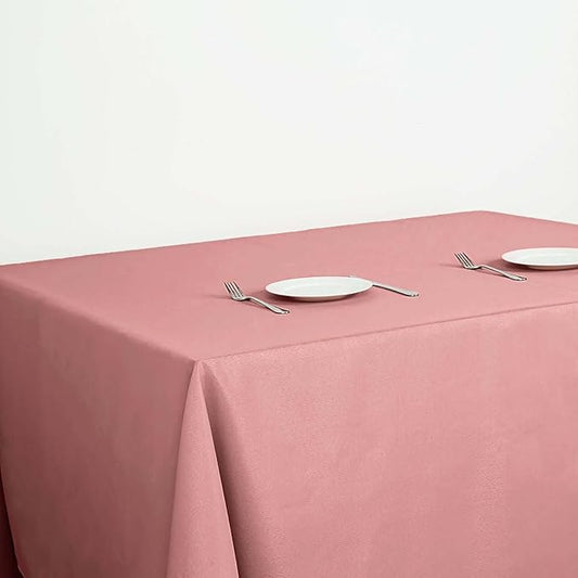 Efavormart 90" Dusty Rose Wholesale Linens Polyester Square Linen Tablecloth for Kitchen Dining Catering Wedding Birthday Party Events
