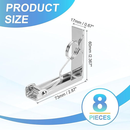 uxcell 8 Pack Tablecloth Clips, Stainless Steel Table Cloth Cover Clamps, 2.87" x 2.36" Windproof Holder Clips for Home Party Picnic Wedding Camping Dining Tables, Silver