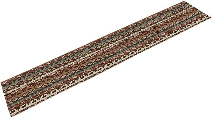 Retro Cabin Table Runner Rustic Bear Forest Farmhouse Lodge Jungle Table Runner for Dinner Party Living Room Kitchen Aztec Vintage 13x70 Inch