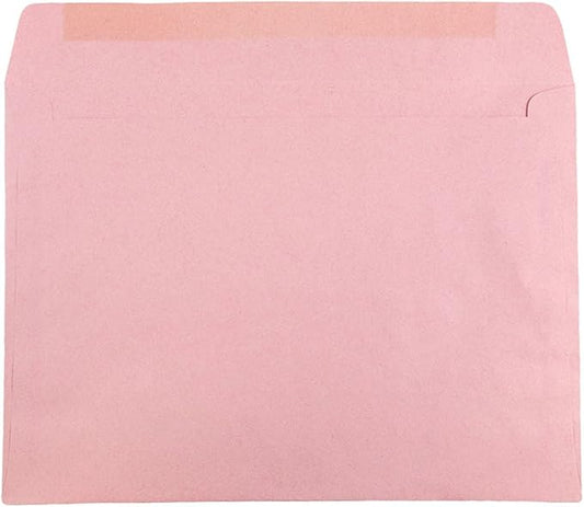 JAM PAPER 9 x 12 Booklet Premium Envelopes - Baby Pink Pastel - 25/Pack
