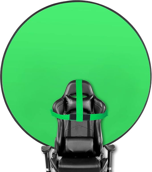 Portable Green Screen Chair, 57 in Greenscreen Backdrop with Stand Double Sided Foldable Green Background, Chroma Key, for Photography Streaming Gaming Photo Zoom Video Chats and Meeting
