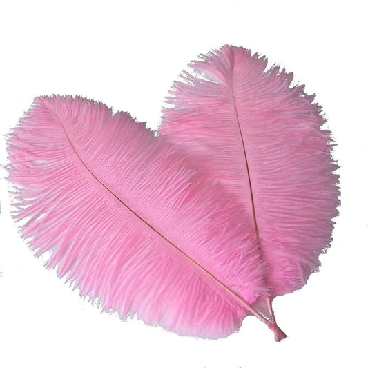 Sowder 14-16inch(35-40cm) Ostrich Feathers Plume for Wedding Centerpieces Home Decoration Pack of 10pcs(Pink)