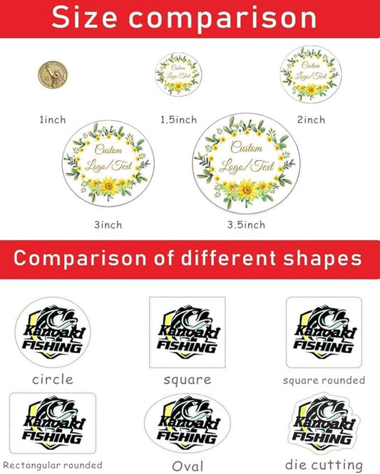 Custom Stickers for Weddings, Birthdays & Businesses - Personalized Labels with Your Logo - Waterproof, Fade and Heat Resistant - Pack of 100-1000 (Custom Text, 3 Inch)