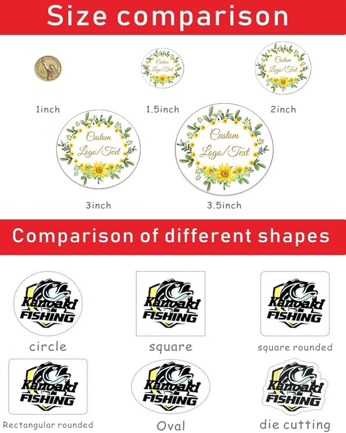 Custom Stickers for Weddings, Birthdays & Businesses - Personalized Labels with Your Logo - Waterproof, Fade and Heat Resistant - Pack of 100-1000 (Custom Image, 5 Inch)