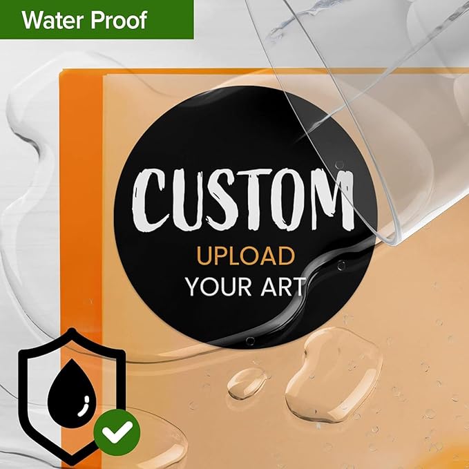 Custom Stickers for Weddings, Birthdays & Businesses - Personalized Labels with Your Logo - Waterproof, Fade and Heat Resistant - Pack of 100-1000 (Custom Image, 5 Inch)