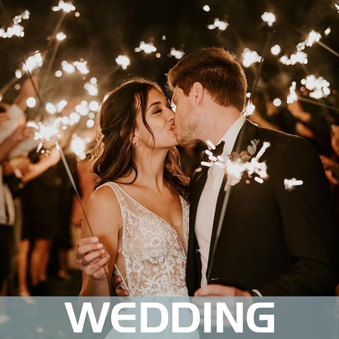 Portable 12-inch 40 Pieces Sparklers Wedding Send-Off,Suitable for Celebratory Holidays Such as Easter,Wedding Favors,Holiday Revelry and More（3-5 Days Deliveried） (12-inch 40 Pieces)