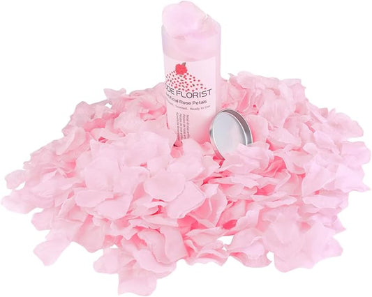 CODE FLORIST 1500 PCS Silk Rose Petals for Valentine's Day,Fake Rose Petals for Romantic Night,Wedding,Proposal Anniversary Flower Decorations(Separated,Scented,Light Pink)