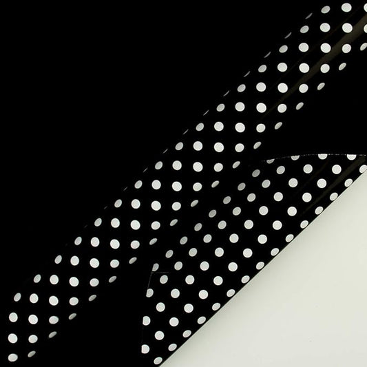 WRAPAHOLIC Reversible Wrapping Paper - Mini Roll - 17 Inch X 33 Feet - Black and Polka Dot Design for Birthday, Holiday, Wedding, Baby Shower