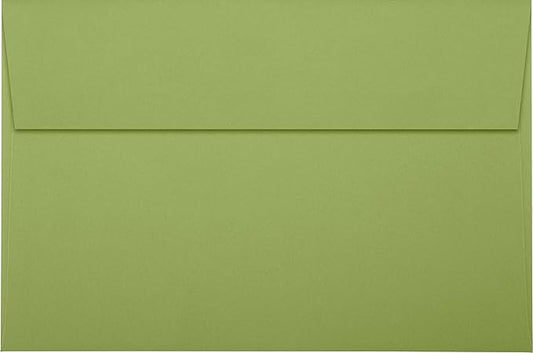 LUXPaper A9 Invitation Envelopes | Peel & Press | 5 3/4" x 8 3/4" | Avocado Green | 80lb. Text | 50 Qty
