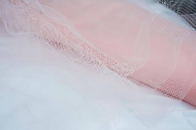 Craft And Party, Blush Fabric Tulle Roll 54 Inch by 40 Yards (120 ft) Fabric Tulle Bolt for DIY Tutu Skirt, Wedding and Decoration (Blush)