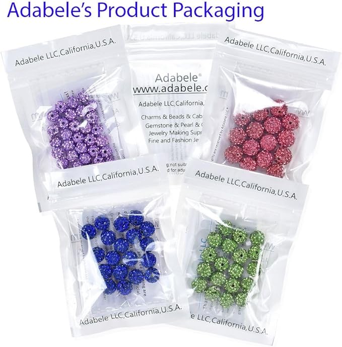 25pcs Adabele Grade A Suncatcher Crystal Rhinestone Pave Loose Beads 8mm Rose Pink Polymer Clay Disco Ball Spacers Compatible with Shamballa All Craft Jewelry Making DB8-3