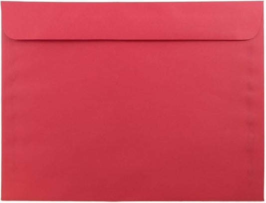 JAM PAPER 9 x 12 Booklet Colored Recycled Envelopes - Red Recycled - 50/Pack