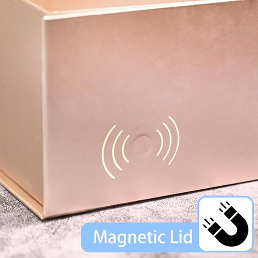 LIFELUM Gift Box for Presents 13.85'' x 8.35'' x 4.45'' Rose Gold Luxury Gift Box with Magnetic Lid Gift Boxes Contains Card, Ribbon, Shredded Paper Filler Gifts for Women (1Pcs)