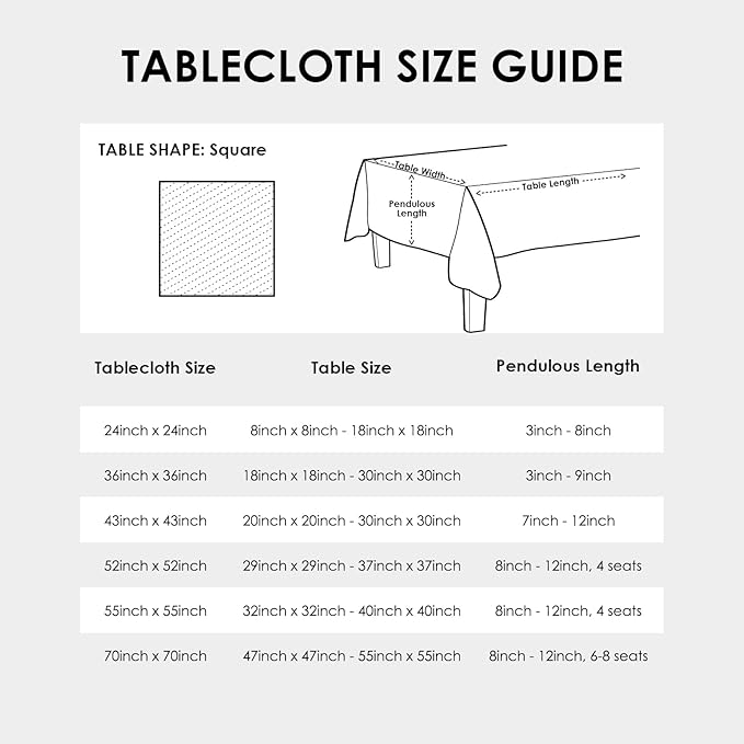 Small Square Light Blue Tablecloth 36 x 36 Inch Polyester Fabric Washable Table Cover Decorative Wrinkle Resistant Solid Color Table Cloth for Dining Party Wedding Camping