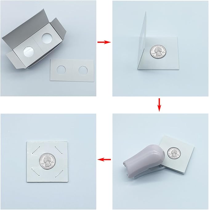 200 PCS Premium Cardboard Coin Flips 2 x 2 inch Coin Collection Supplies for Nickel, Mylar Coin Flips Coin Holders for Collectors (Nickel Coin Flips)