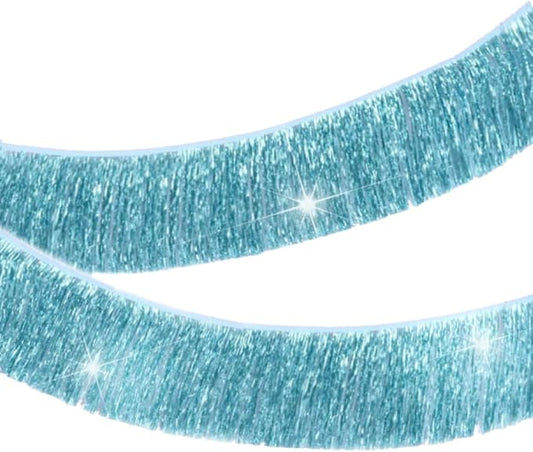 CC Wonderland Blue Fringe Banner - 5 Ft. Pack of 2 for Wedding Hanging Bachelorette Party Decorations, Birthday Party Decor, Baby Shower Supplies, Photo Booth Banner Backdrop