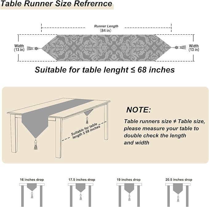 Deluxe Embroidered Table Runner 84" Decoration for Wedding Reception Banquet Meeting Tables Caramel