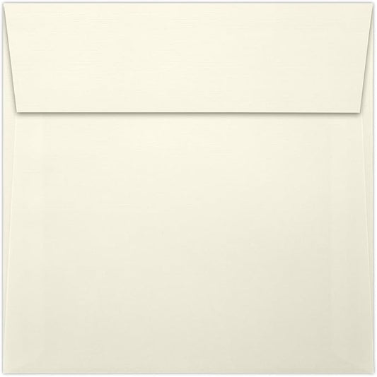 LUXPaper Square Invitation Envelopes | Peel & Press | 5" x 5" | Natural Linen | 80lb. Text | 50 Qty