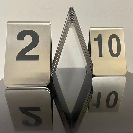 Metal Place Cards Stackable Tent Style Table Numbers,Place Card Holders for TRPG Wedding Party Restaurants Cafes Bars Gatherings Meeting Room Board Games (Black, Large 1-10)
