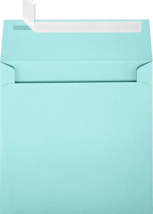 LUXPaper Square Invitation Envelopes | Peel & Press | 5 1/4" x 5 1/4" | Seafoam Blue | 80lb. Text | 50 Qty