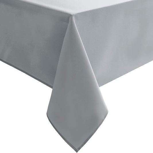 Hiasan Silver Grey Rectangle Tablecloth - Waterproof and Spillproof Washable Fabric Table Cloth for Dining Room Kitchen Party and Outdoor, 90 x 156 Inch