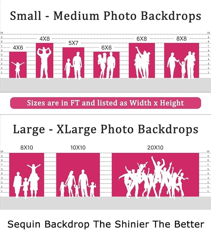 ShiDianYi Hot Pink Sequin Backdrop 6FTX8FT - Rod Pocket Photography Background for Birthday Party Wedding Baby Shower Photo Booth Decor